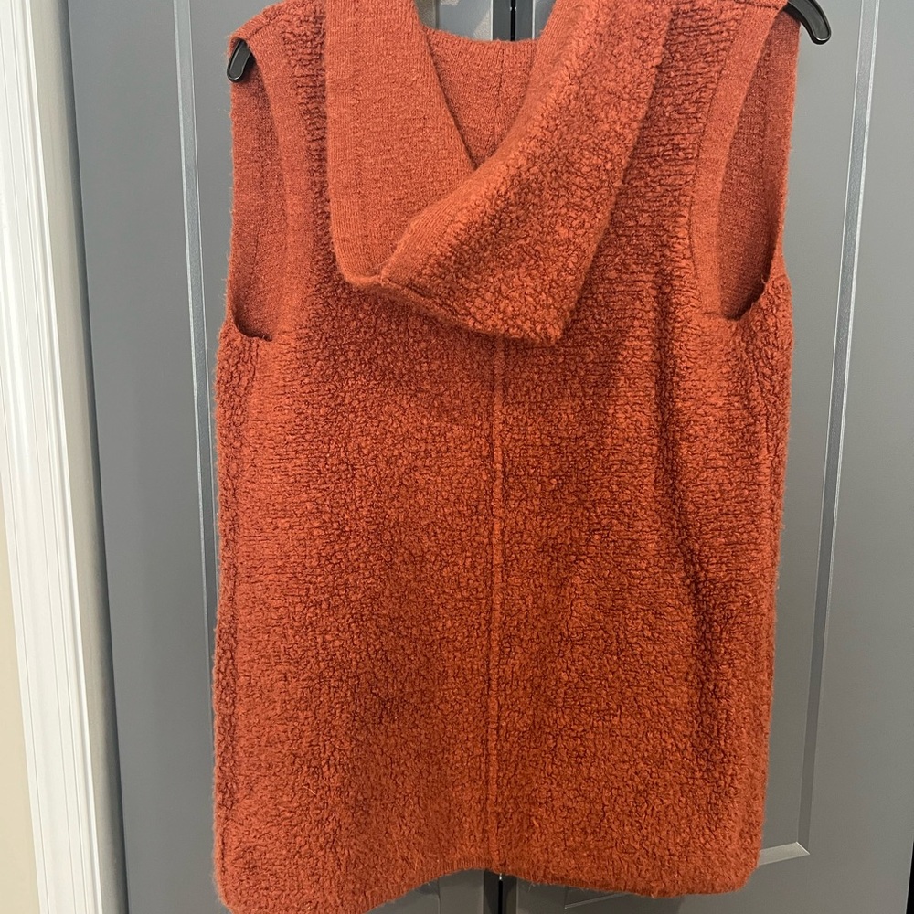 Rust Orange Open Front Vest - Picture 3 of 3